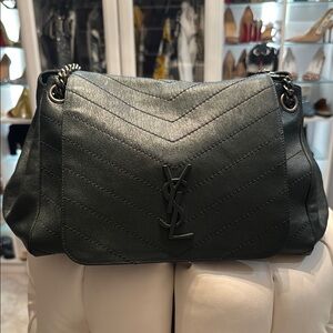 Yves Saint Laurent Green Leather Shoulder Bag